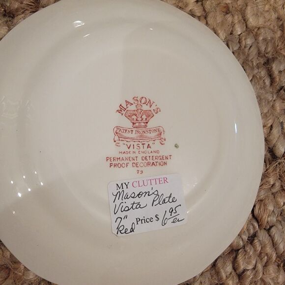 Vintage Mason's Patent IronStone England Vista Pink 7" Plate -Excellent cond. - Picture 15 of 16